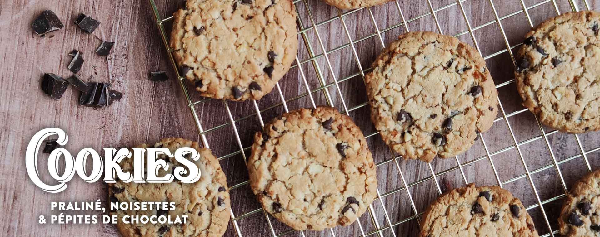 cookies praliné noisettes et pépites de chocolat