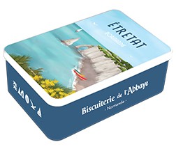 boite à biscuits Etretat vieille affiche
