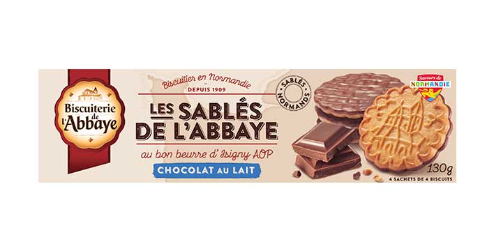 Les Sablés de l'Abbaye nappés Chocolat au lait