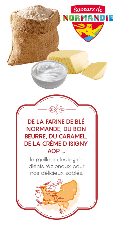 De la farine de blé de Normandie, du caramel d'isigny ...